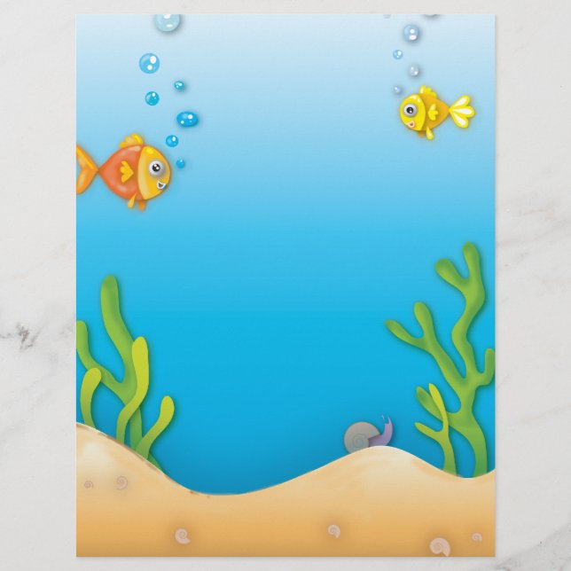 cute bubble fish underwater scene (Front)
