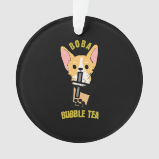 Cute Bubble Tea Boba Milk Tea Anime Corgi Ornament