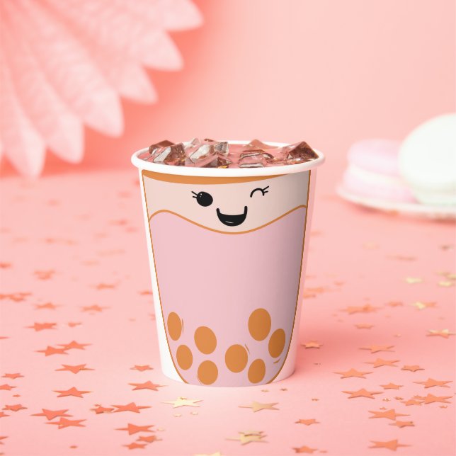 Cute Bubble Tea Boba  Paper Cups (Insitu)