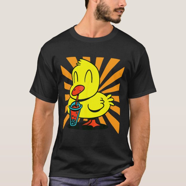 Cute Bubble Tea Duck T-Shirt (Front)