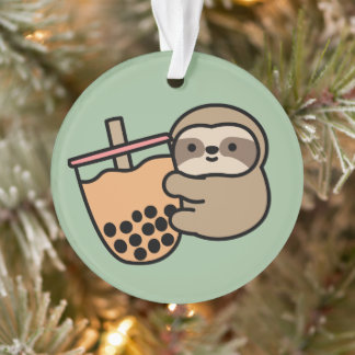 Cute Bubble Tea & Sloth Ornament