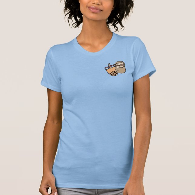 Cute Bubble Tea & Sloth T-Shirt (Front)