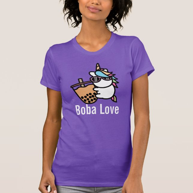 Cute Bubble Tea & Unicorn T-Shirt (Front)
