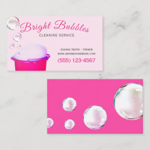 Cute Bubbles Bucket Cleaning Housecleaning Service Business Card