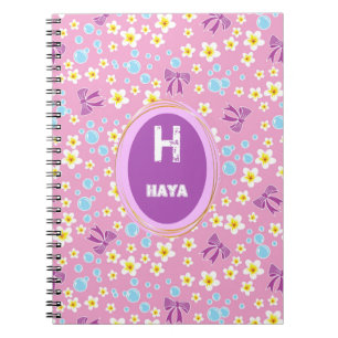 cute bubbles,flower, bow kids pattern notebook