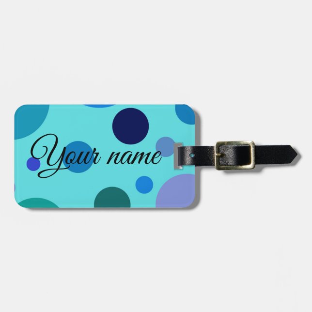 Cute Bubbly Design Luggage Tag (Front Horizontal)