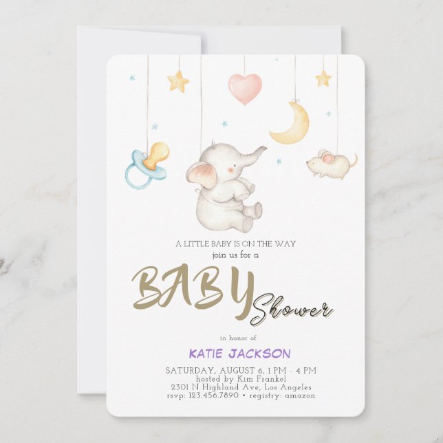 Cute Budget Baby Shower Invitation (Front)