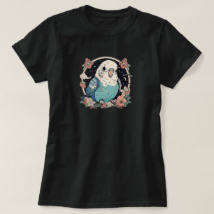 Cute Budgie in Floral Wreath Women's T-Shirt