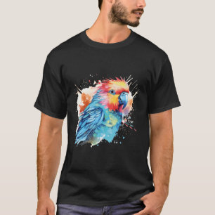 Cute Budgie Watercolor Art T-Shirt