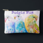 Cute Budgie Whimsical Watercolor Mum Mothers Day Accessory Pouch<br><div class="desc">Budgie Watercolour Painting. Designed from my original watercolours.</div>