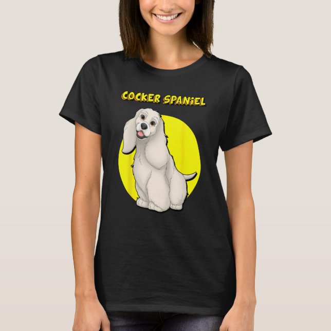 Cute Buff Cocker Spaniel T-Shirt (Front)