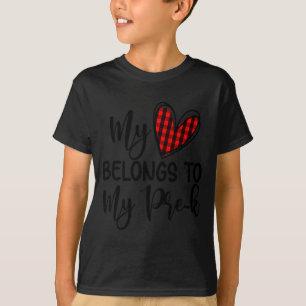 Cute Buffalo Plaid Heart Valentines Day For Pre K  T-Shirt