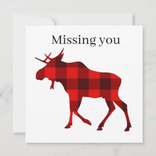 Cute Buffalo plaid missing you moose
