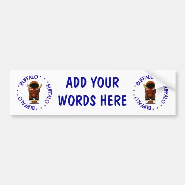 Cute Buffalo with Beef on Weck and Buffalo Wings Bumper Sticker (Front)