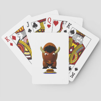Cute Buffalo with Beef on Weck and Buffalo Wings Playing Cards