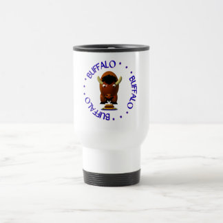 Cute Buffalo with Beef on Weck and Buffalo Wings Travel Mug