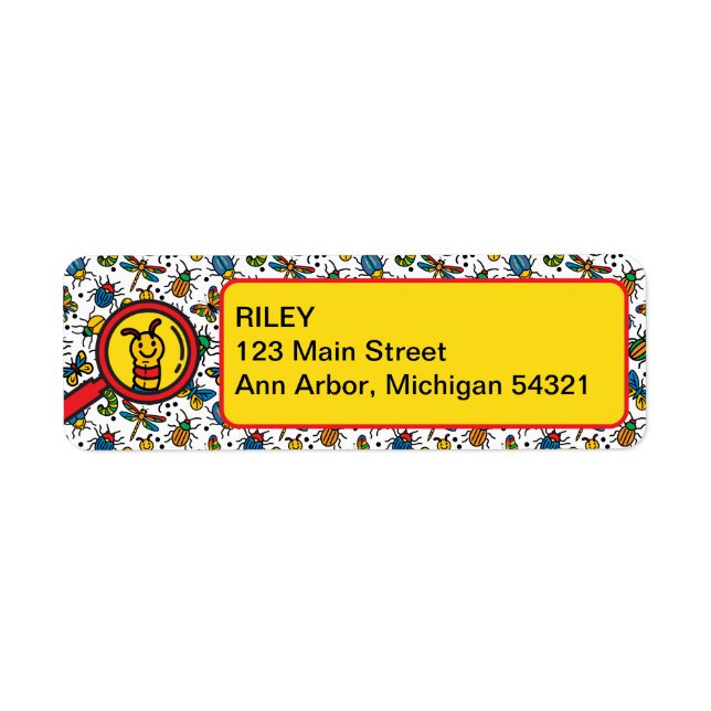 Cute Bug and Insect Kids Return Address (Front)