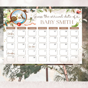 Cute Bug & Caterpillar Baby Shower guess date  Poster