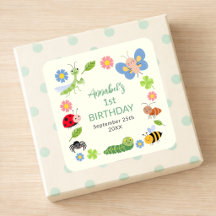 Cute Bug Ladybug Buttefly Kids 1st Birthday 