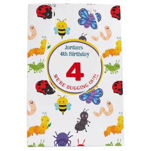 Cute Bug Party Wrapping Paper Medium Gift Bag