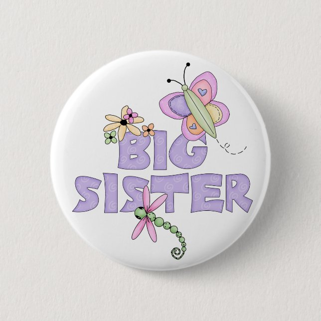 Cute Bugs Big Sister 6 Cm Round Badge (Front)