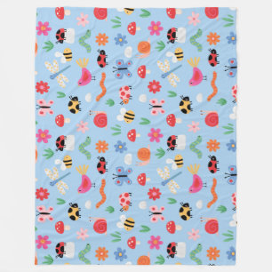 Cute Bugs Kids Fleece Blanket 