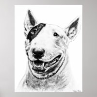 Cute Bull Terrier dog art