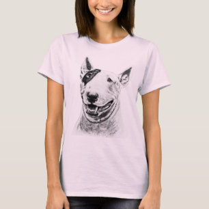 Cute Bull Terrier dog art T-Shirt