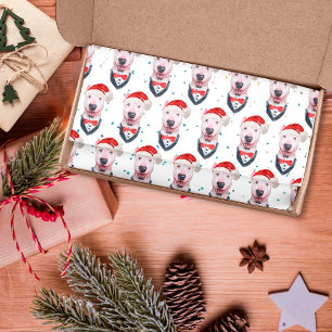 Cute Bull Terrier Dog Christmas Pattern Tissue Paper