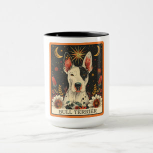 Cute Bull Terrier Dog Tarot Card Mug