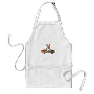 Cute Bull Terrier on a Skateboard Standard Apron