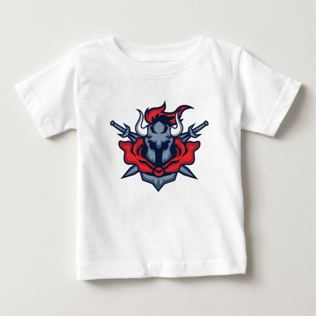Cute Bull Warrior Baby T-Shirt  (Front)