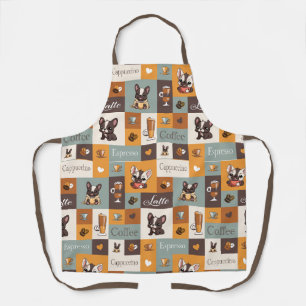 Cute Bulldog Coffee Love  Apron