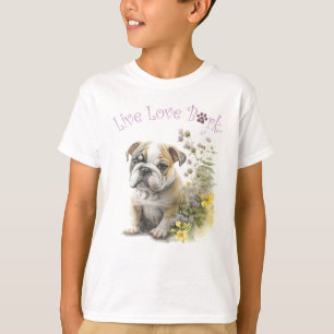 Cute Bulldog Floral T-Shirt