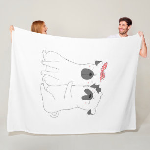 Cute Bulldog   Matching Dog Lover Gift Fleece Blanket