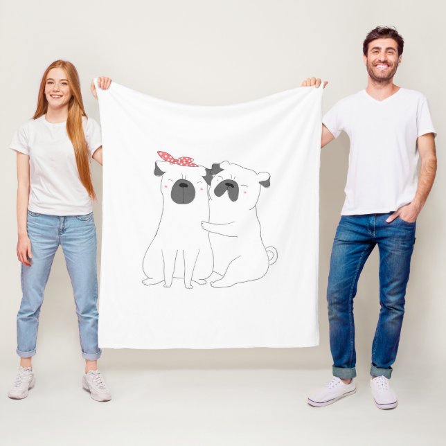 Cute Bulldog | Matching Dog Lover Gift Fleece Blanket (In Situ)