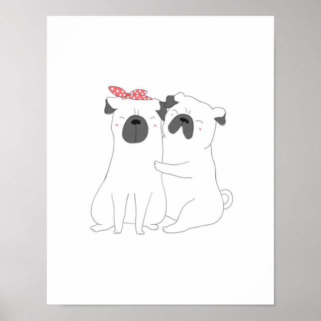 Cute Bulldog | Matching Dog Lover Gift Poster (Front)