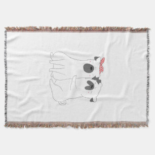 Cute Bulldog Matching Dog Lover Gift Throw Blanket