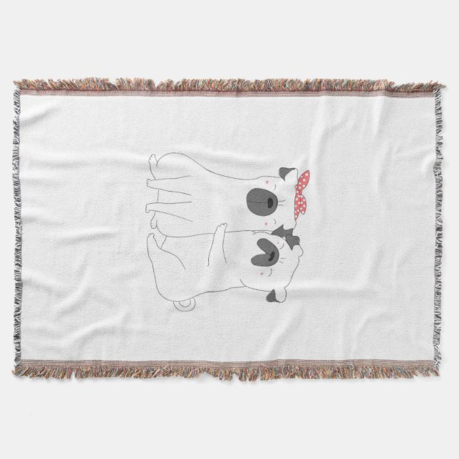 Cute Bulldog | Matching Dog Lover Gift Throw Blanket (Front)