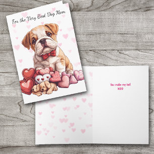 Cute Bulldog Puppy Make My Tail Wag Mom Holiday Card