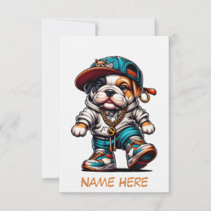 Cute Bulldog Puppy Streetwear Card