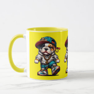 Cute Bulldog Puppy Streetwear Dog Yellow/White Mug