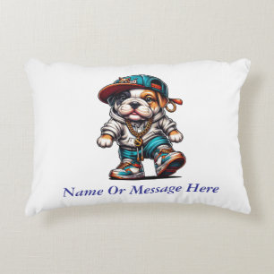 Cute Bulldog Puppy Streetwear Personalized Design Decorative Cushion
