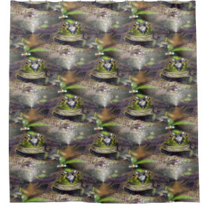 Cute Bullfrog Animal Nature Pattern  Shower Curtain