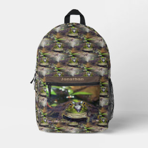 Cute Bullfrog Face Animal Pattern Personalized    Printed Backpack
