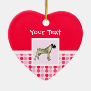 Cute Bullmastiff Ceramic Tree Decoration