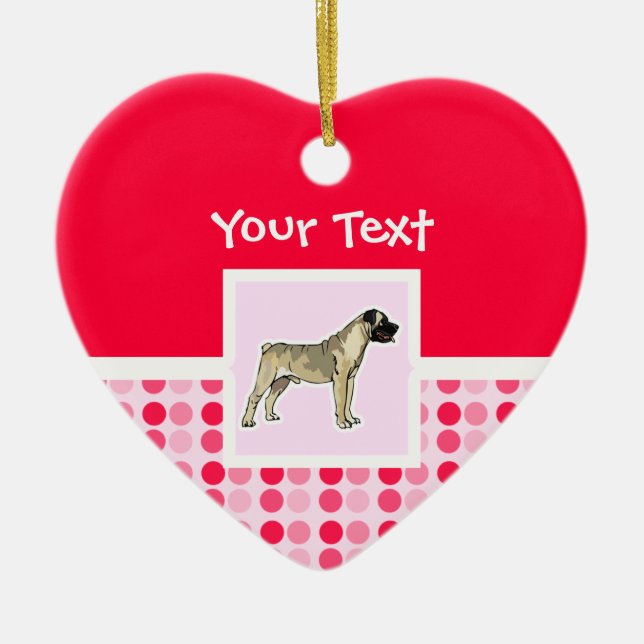Cute Bullmastiff Ceramic Tree Decoration (Front)