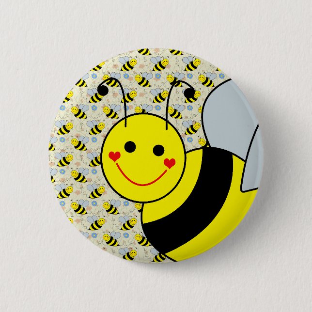 Cute Bumble Bee 6 Cm Round Badge (Front)