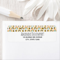 Cute Bumble Bee and Rainbows Pattern