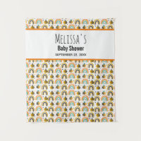 Cute Bumble Bee and Rainbows Pattern Baby Shower